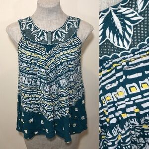 Maple Anthropologie Teal Lace Swing Top Women’s S